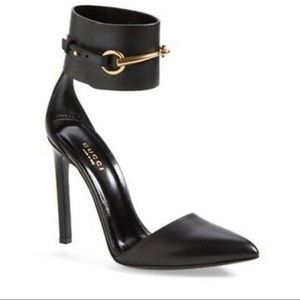 Gucci Ursula Horsebit Cuff Ankle Strap Pointed Toe